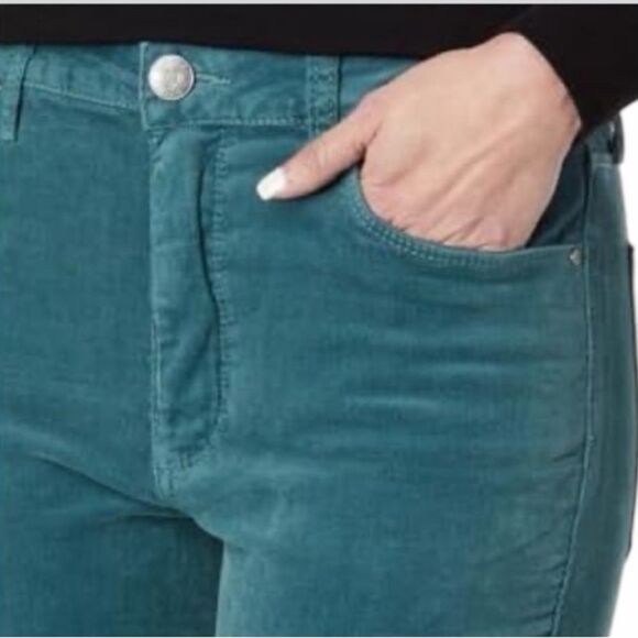 NEW KUT FROM THE KLOTH ANA HIGH RISE FAB AB FLARE GREEN CORDUROY SZ 14 - Picture 7 of 8